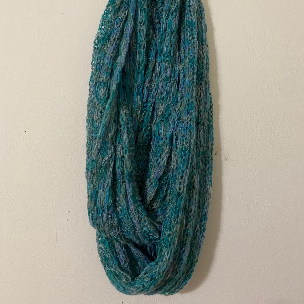 Hand-knitted infinity scarf